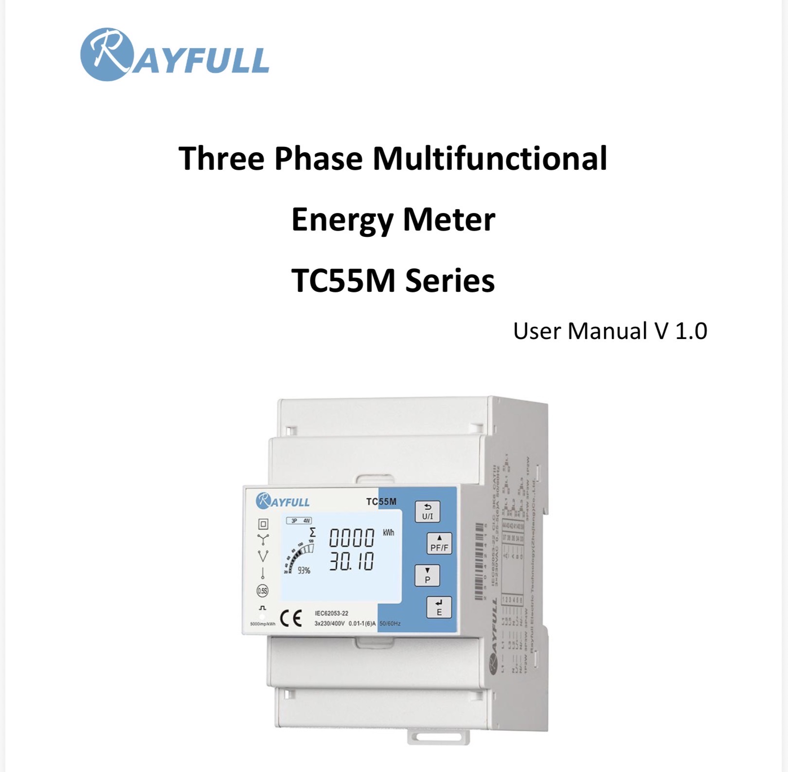Rayfull TC55M three phase multifunctional energy meter
